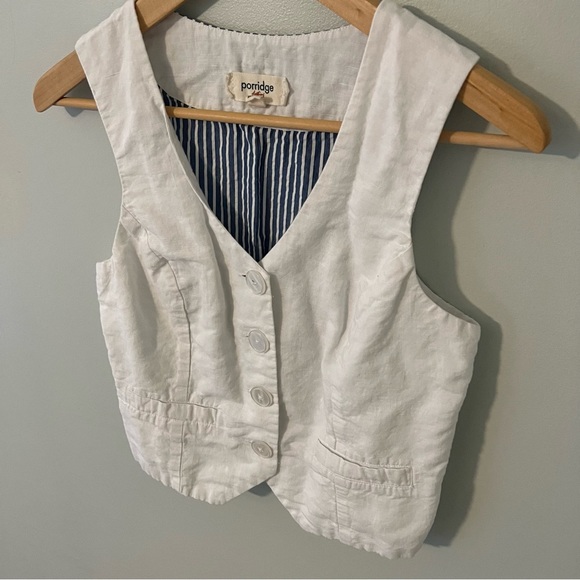 Anthropologie Porridge Linen Vest/ Striped Back - Picture 7 of 7